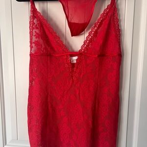 Elegant Red Lace Lingerie Set - Size L